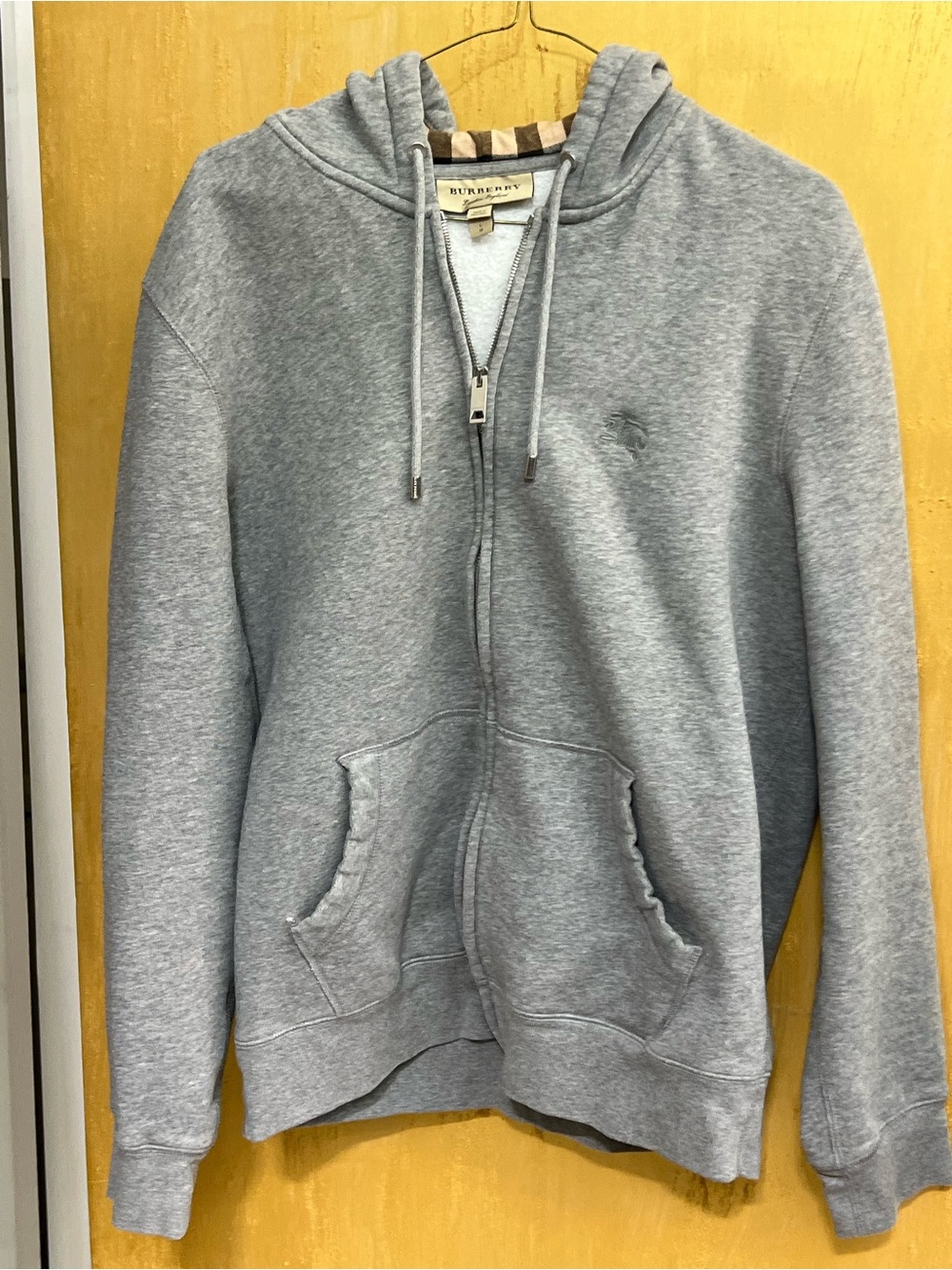 Burberry Light Gray Men’s Zip-Up Hoodie